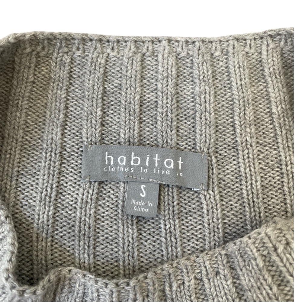 Habitat Textured Mock Neck Sweater 100% Cotton Gray Small Minimalist Neutral - Picture 9 of 14